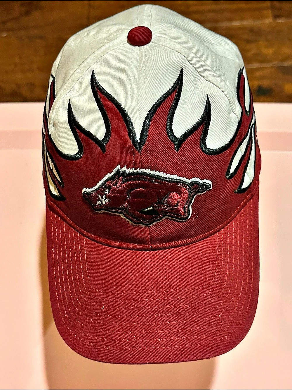 VTG 90s Arkansas Razorbacks Flame Hat Tail Gate’N Gear Strapback